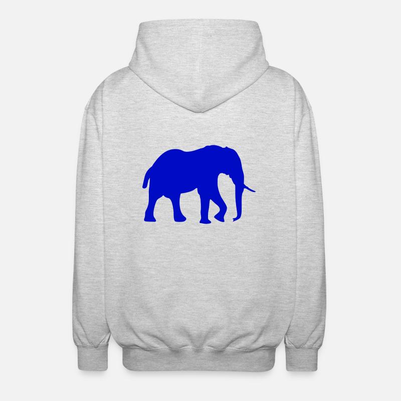 Éléphant 2 - Veste à capuche unisexe - gris clair chiné