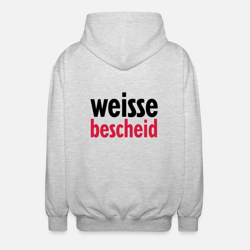 weissebescheid - Unisex Kapuzenjacke - Hellgrau meliert