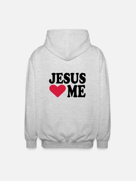 Jesus - Unisex Hooded Jacket - light heather grey