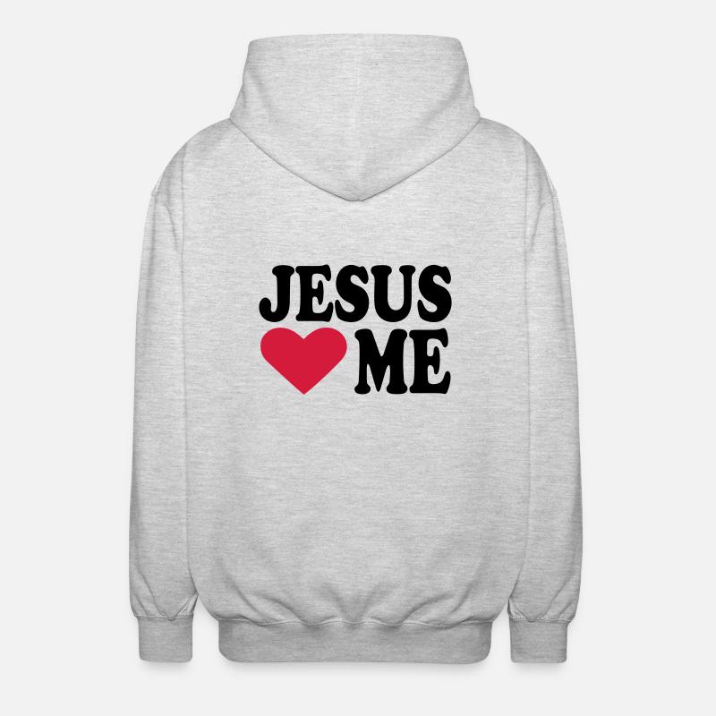 Jesus - Veste à capuche unisexe - gris clair chiné