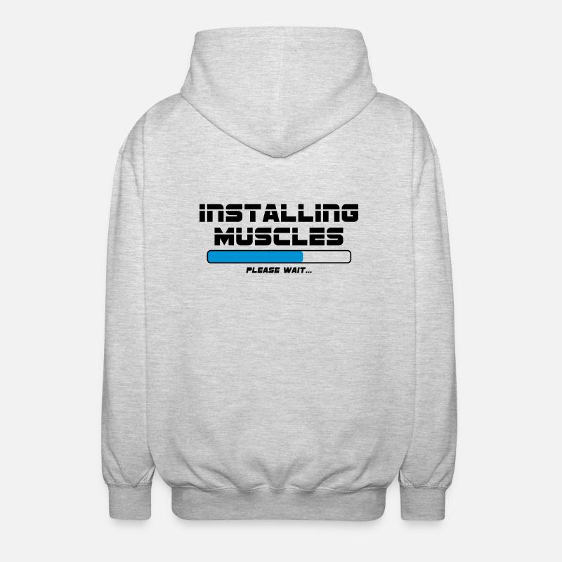 Installing Muscles - Veste à capuche unisexe - gris clair chiné