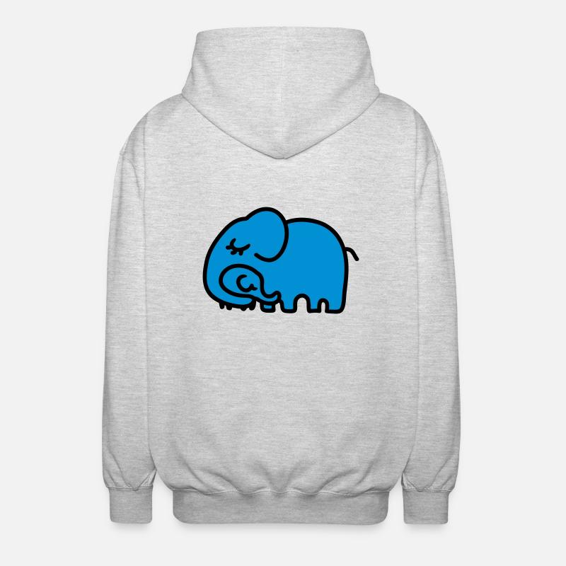 Mutter - Kind Elefant - Unisex Kapuzenjacke - Hellgrau meliert