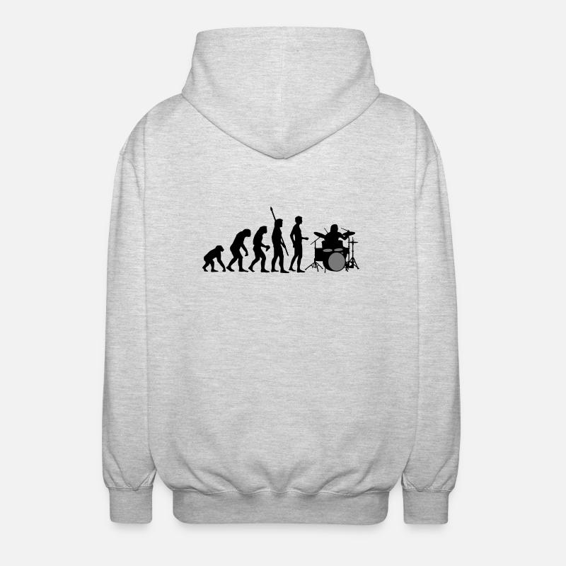 evolution_drummer_b_2c - Unisex Kapuzenjacke - Hellgrau meliert