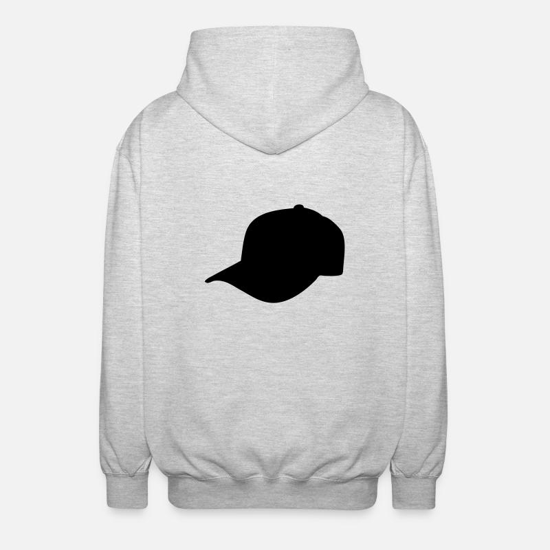 basecap schwarz links - Unisex Kapuzenjacke - Hellgrau meliert