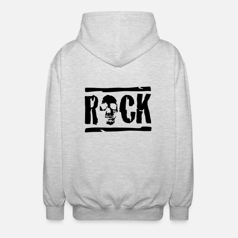 rock2_1c - Unisex Hooded Jacket - light heather grey