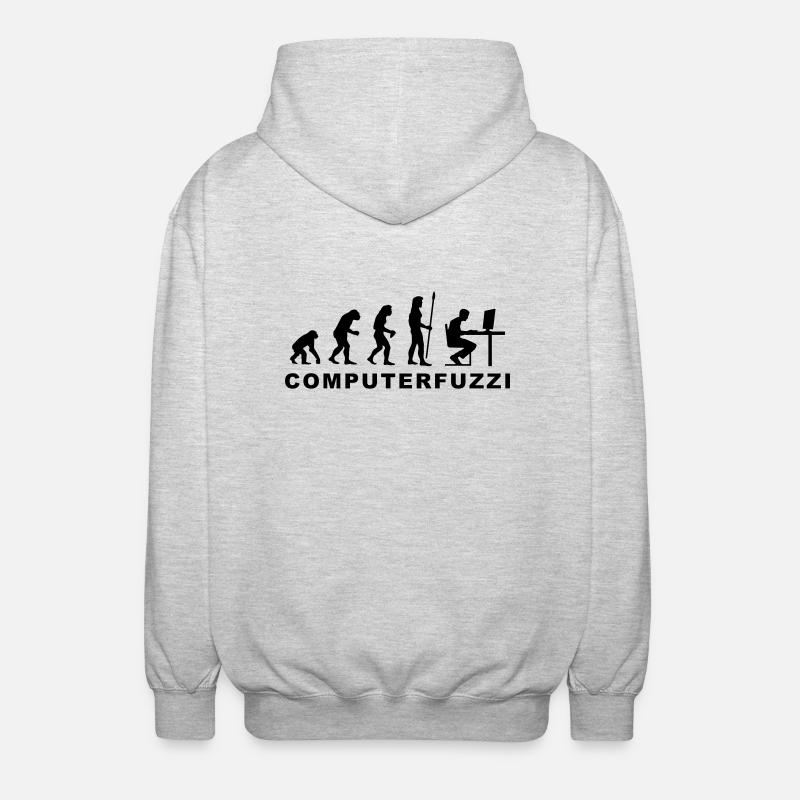evolution_computerfuzzi - Unisex Hooded Jacket - light heather grey