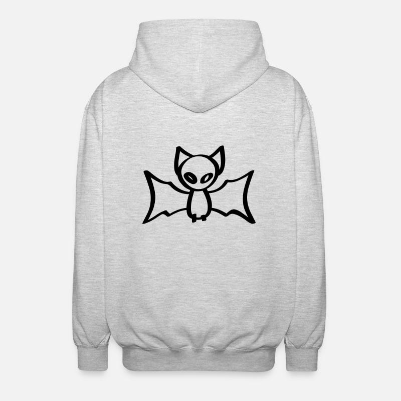 fledermaus halloween bat - Unisex Kapuzenjacke - Hellgrau meliert