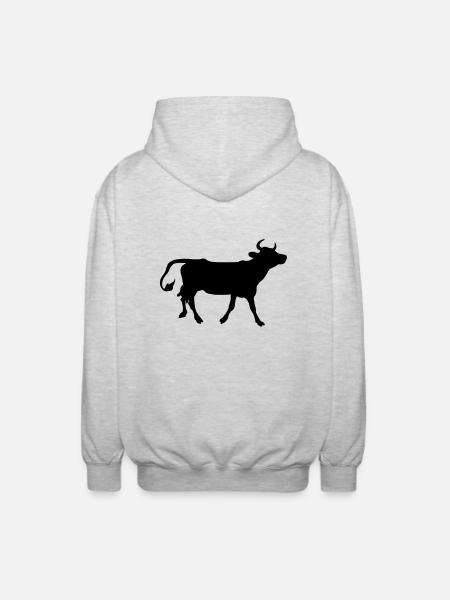 Kuh - Unisex Kapuzenjacke - Hellgrau meliert