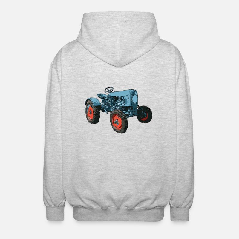 Trecker, Traktor, Schlepper - Unisex Kapuzenjacke - Hellgrau meliert
