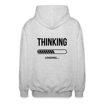 Thinking Loading - Unisex Kapuzenjacke - Hellgrau meliert - Hinten - AI Model Male 185 light (185cm)