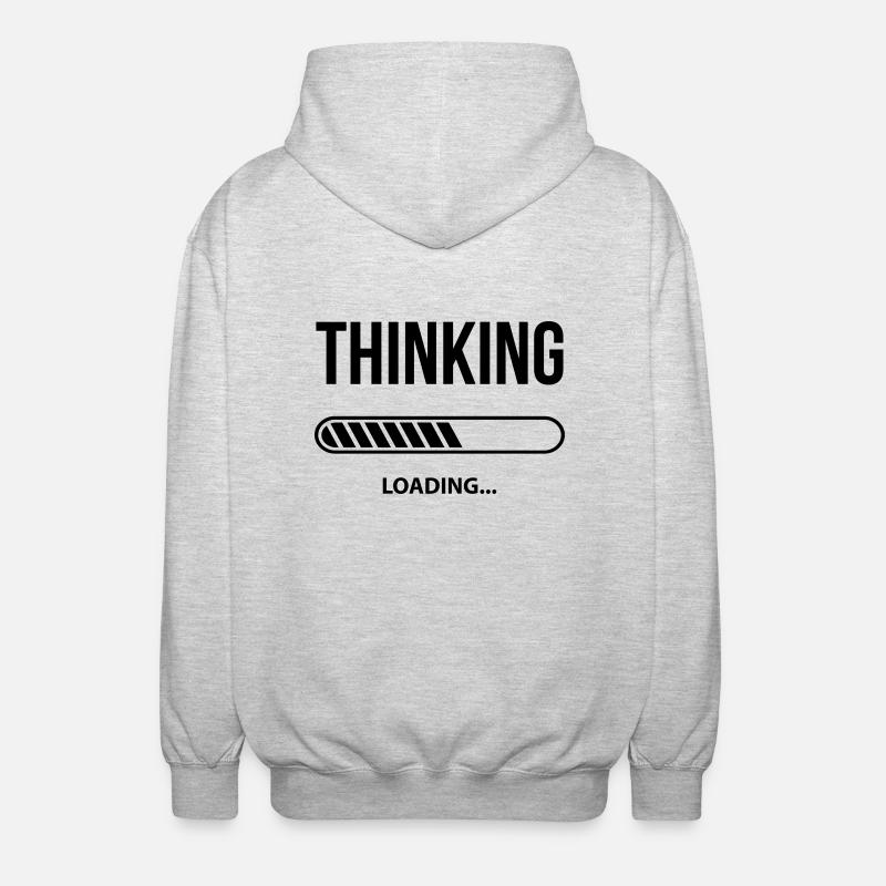 Thinking Loading - Unisex Hooded Jacket - light heather grey