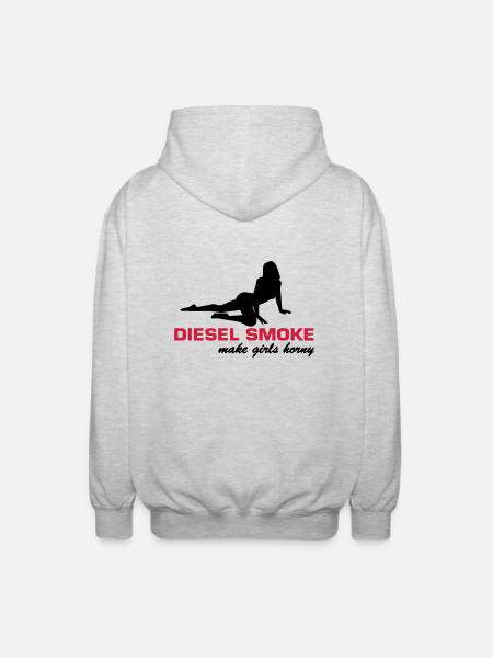DIESEL SMOKE MAKE HORNY - Unisex Hooded Jacket - light heather grey