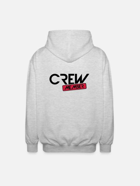 crew member - Unisex Hooded Jacket - light heather grey