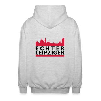 Echter Leipzig - Unisex Kapuzenjacke - Hellgrau meliert - Hinten - AI Model Male 185 light (185cm)