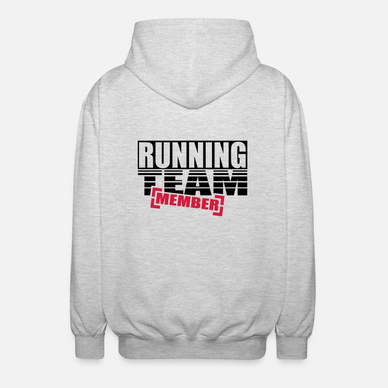 courir membre de l'équipe - Veste à capuche unisexe - gris clair chiné