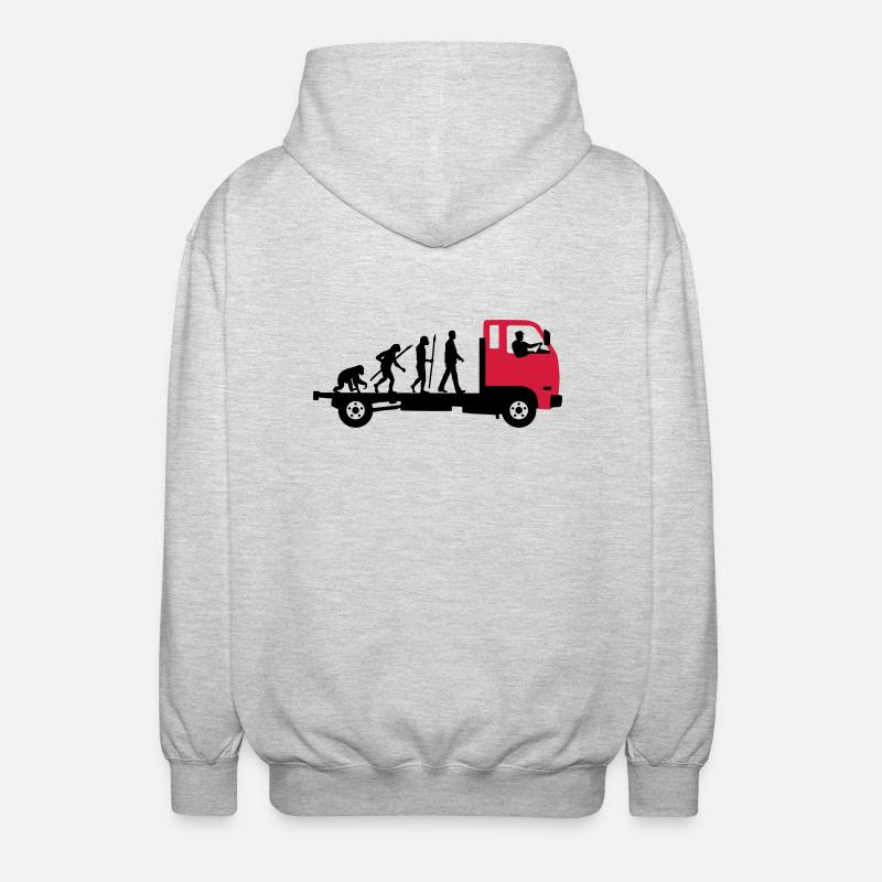 evolution_of_man_trucker_112013_a_2c - Veste à capuche unisexe - gris clair chiné