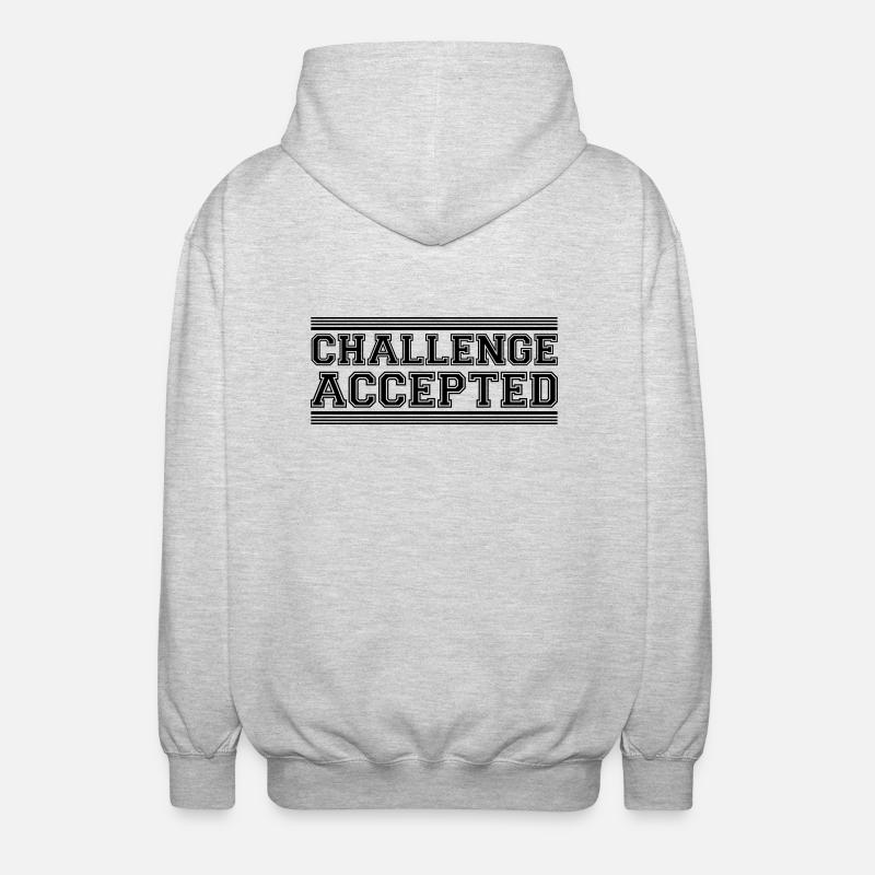 Challenge Accepted Design - Unisex Kapuzenjacke - Hellgrau meliert