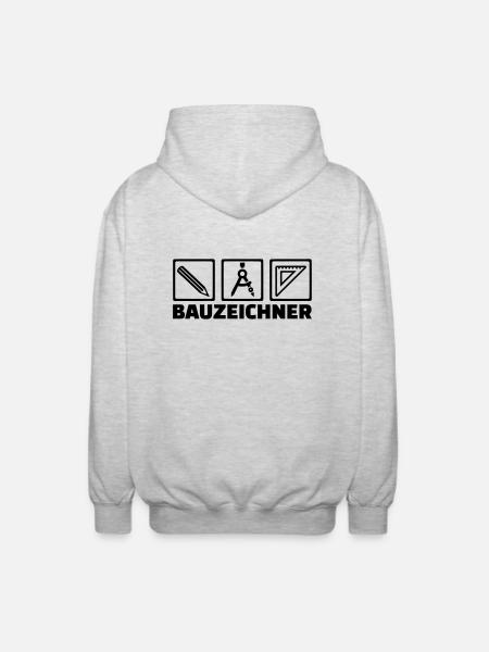 Bauzeichner - Unisex Kapuzenjacke - Hellgrau meliert