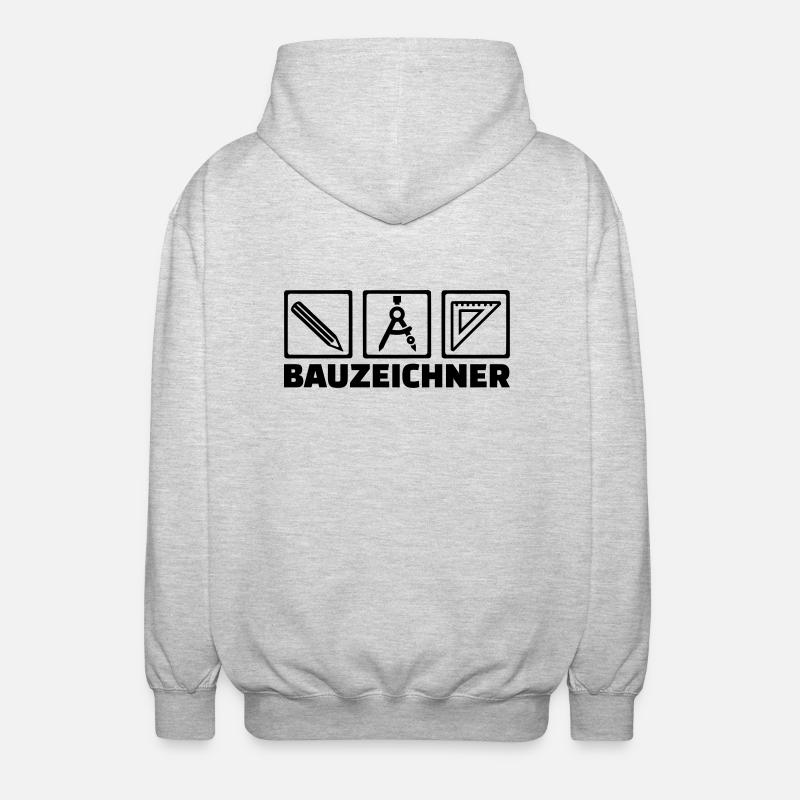Bauzeichner - Unisex Kapuzenjacke - Hellgrau meliert