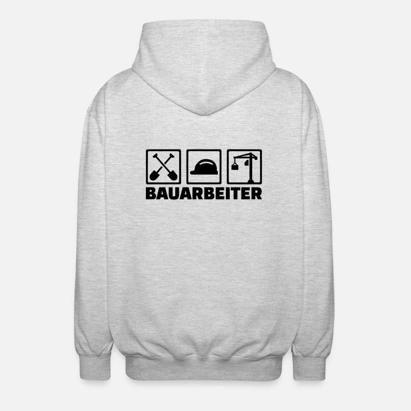 Bauarbeiter - Unisex Kapuzenjacke - Hellgrau meliert