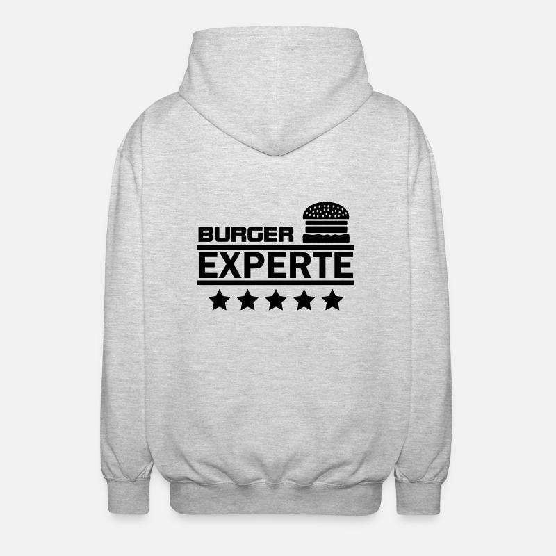 burger experte - Unisex Kapuzenjacke - Hellgrau meliert