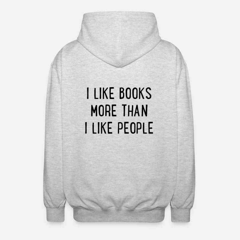Bücher - Unisex Kapuzenjacke - Hellgrau meliert