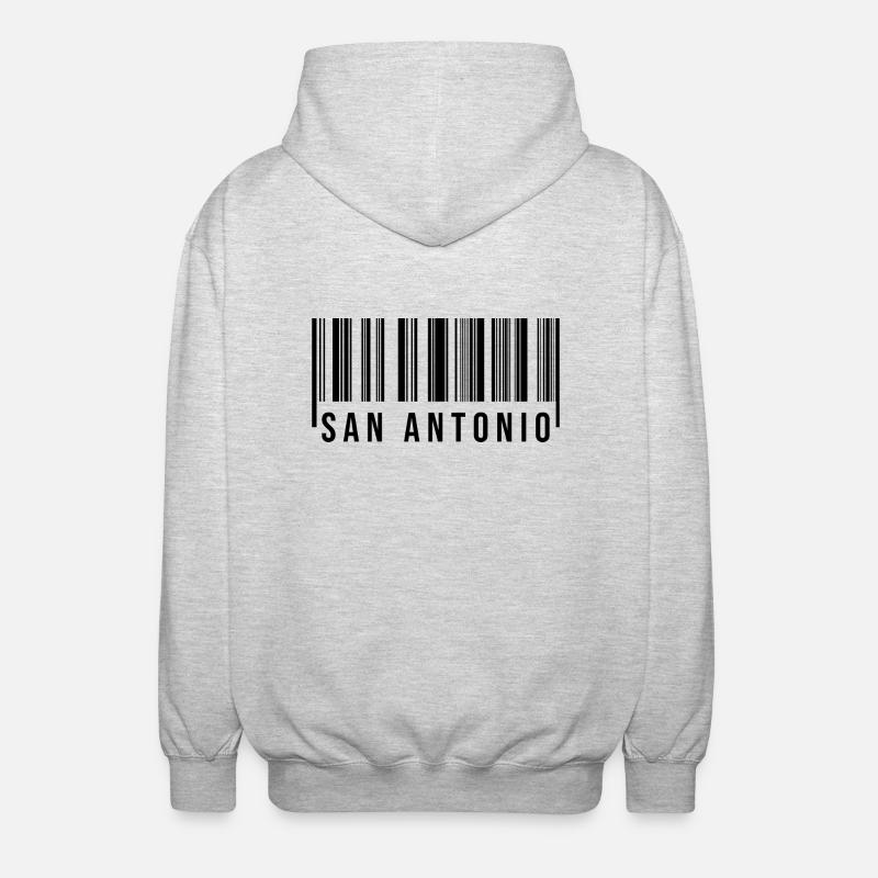 San Antonio Barcode - Unisex Kapuzenjacke - Hellgrau meliert
