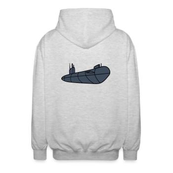 U-Boot Unterseeboot Tauchgang Tauchboot Kapitän - Unisex Kapuzenjacke - Hellgrau meliert - Hinten - AI Model Male 185 light (185cm)