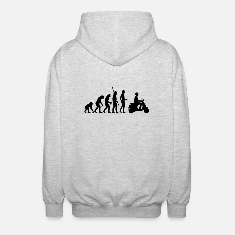 evolution_vespa - Unisex Kapuzenjacke - Hellgrau meliert