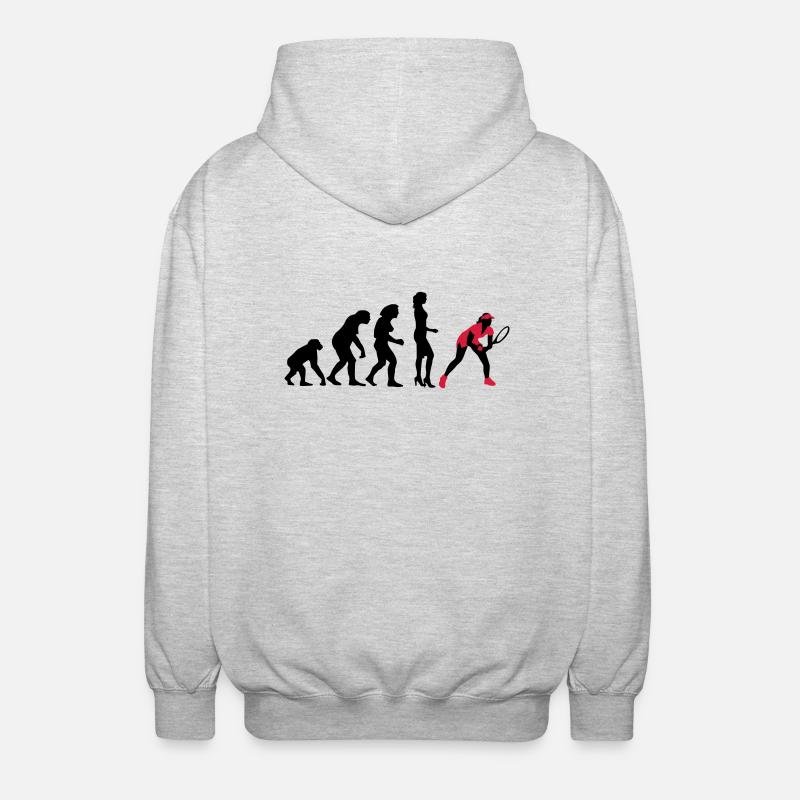 evolution_female_tennis_2c - Unisex Kapuzenjacke - Hellgrau meliert