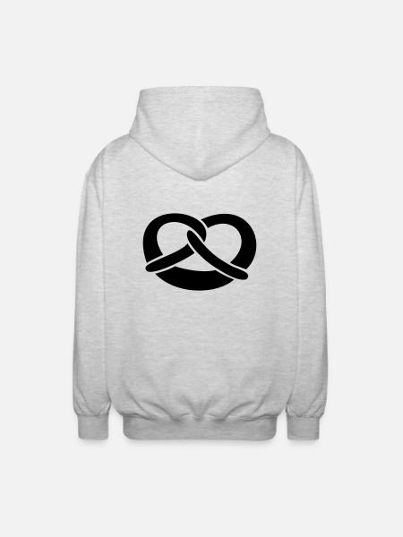 Brezel - Unisex Kapuzenjacke - Hellgrau meliert