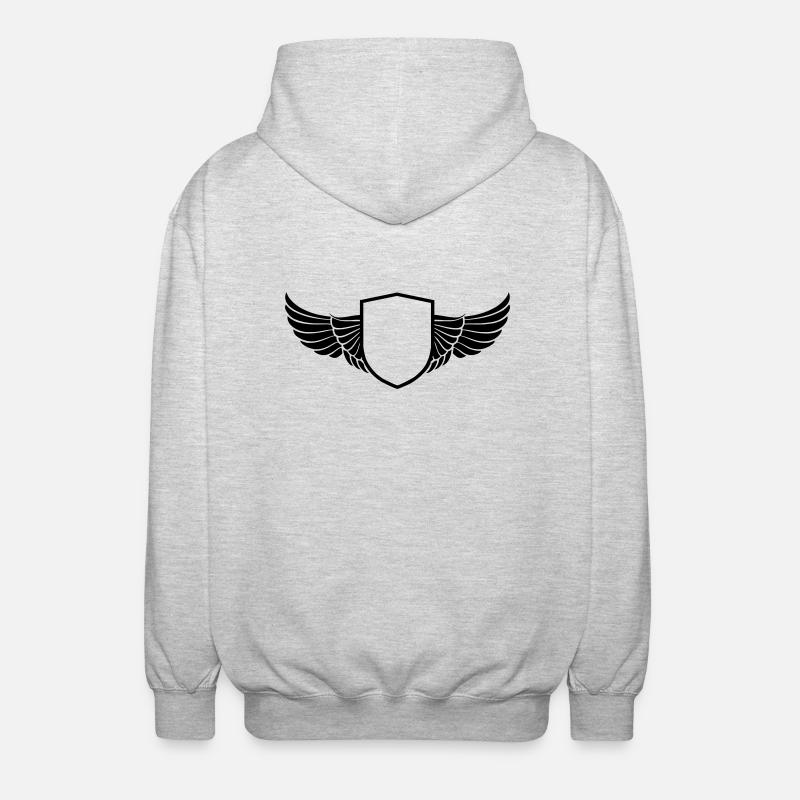 wings shield - Unisex Kapuzenjacke - Hellgrau meliert