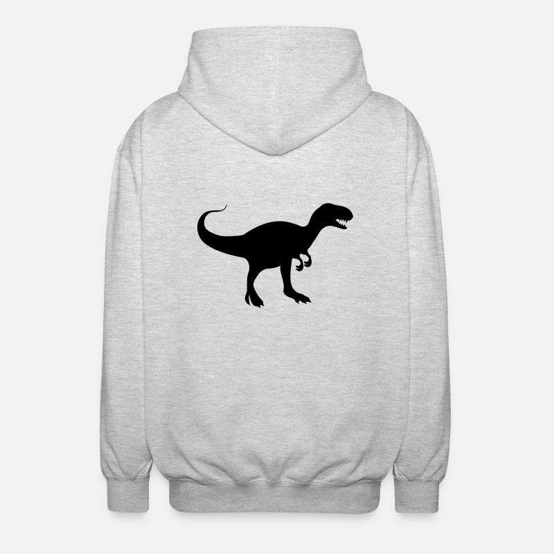 dinosaurier_rex - Unisex Kapuzenjacke - Hellgrau meliert