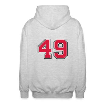 49__f2 - Unisex Hooded Jacket - light heather grey - Back - AI Model Male 185 light (185cm)