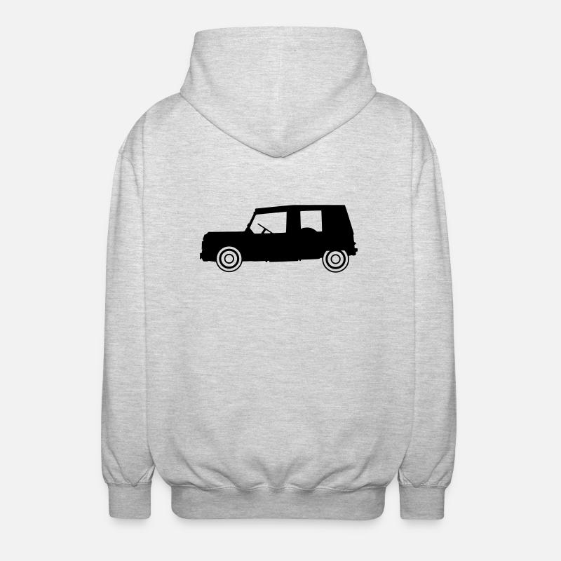 Méhari noire de profil - Veste à capuche unisexe - gris clair chiné
