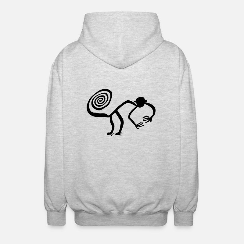 Nazca Monkey - Unisex Hooded Jacket - light heather grey