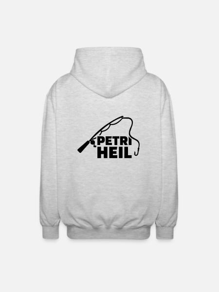 Petri Heil - Unisex Kapuzenjacke - Hellgrau meliert