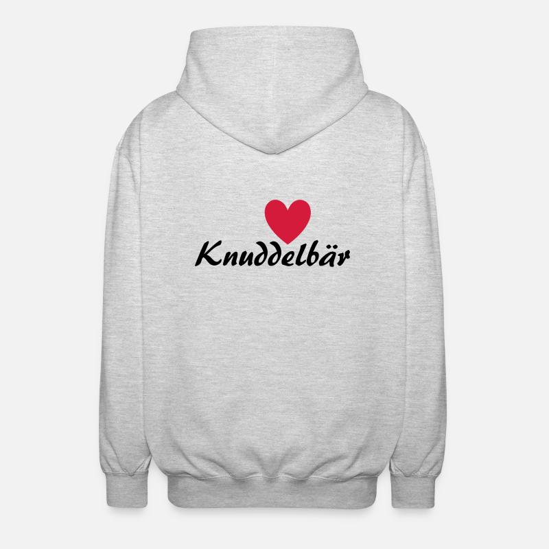 Knuddelbär mit Herz - Unisex Kapuzenjacke - Hellgrau meliert