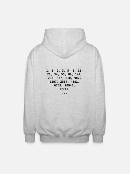 Fibonacci Zahlen - Unisex Kapuzenjacke - Hellgrau meliert