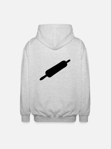 Bäcker Nudelholz - Unisex Kapuzenjacke - Hellgrau meliert