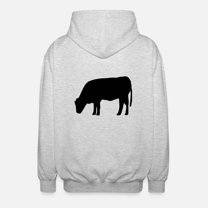 vache - Veste à capuche unisexe - gris clair chiné