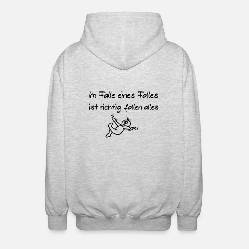 Im Falle eines Falles - Unisex Kapuzenjacke - Hellgrau meliert