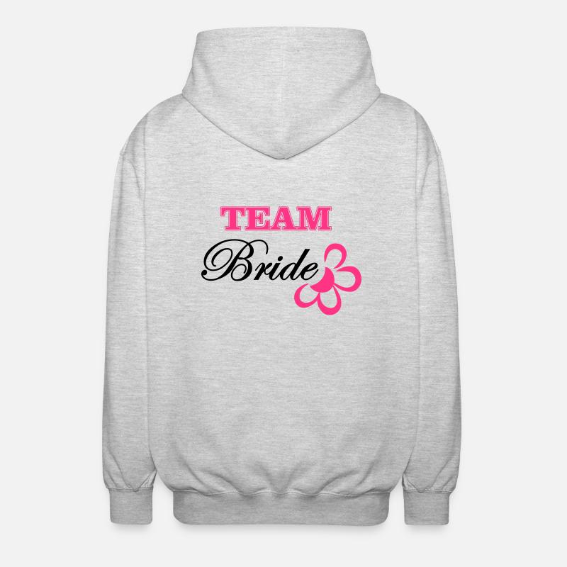 bride TEAM with flower - Unisex Hooded Jacket - light heather grey