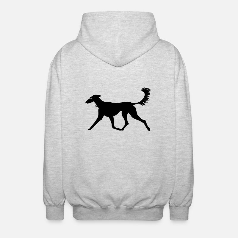 lévrier / greyhound (1c) - Veste à capuche unisexe - gris clair chiné