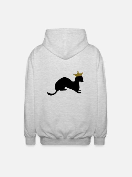 belette roi / king weasel (2c) - Veste à capuche unisexe - gris clair chiné