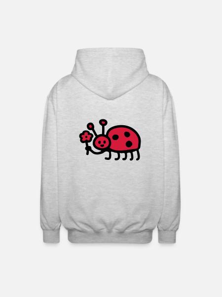 Ladybug - Flower - Unisex Hooded Jacket - light heather grey