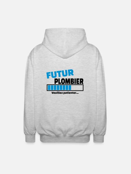 futur plombier - Veste à capuche unisexe - gris clair chiné