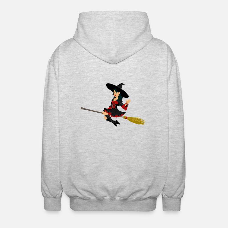 Sorcière sur balai - Veste à capuche unisexe - gris clair chiné