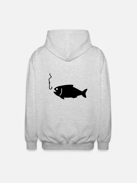 fisch - Unisex Kapuzenjacke - Hellgrau meliert
