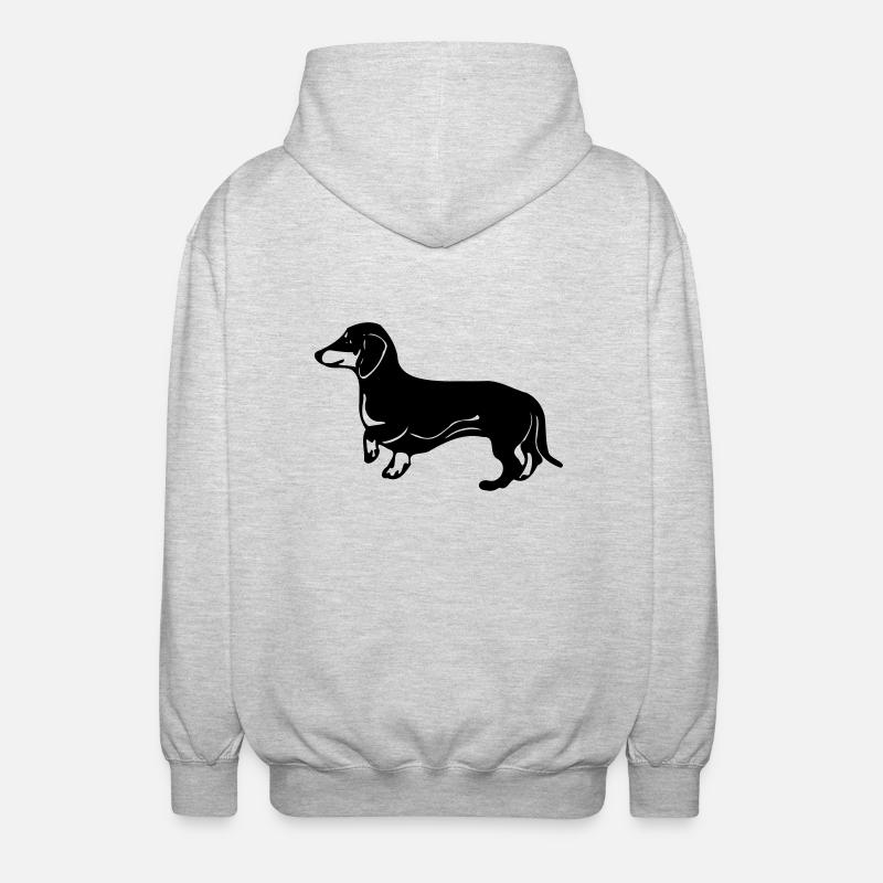 teckel - Veste à capuche unisexe - gris clair chiné